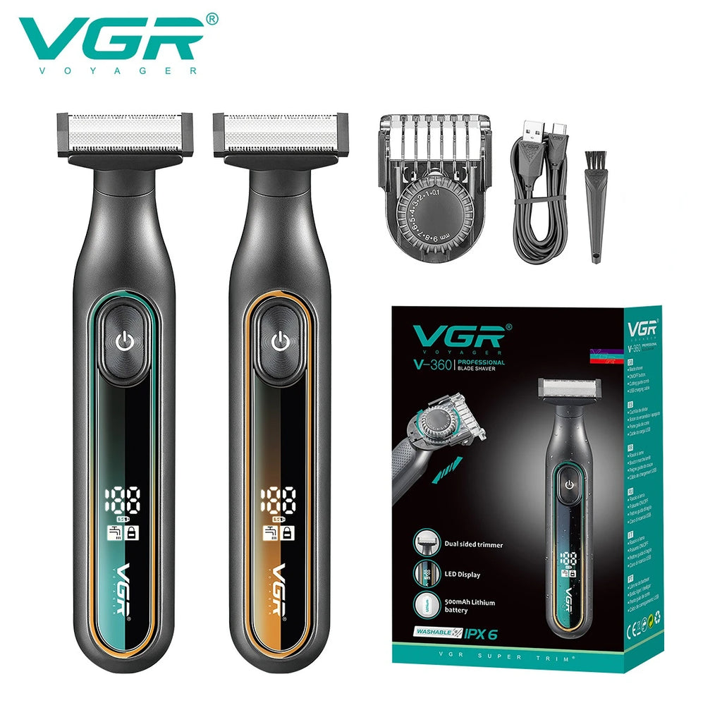VGR Hair Trimmer Professional Barber Waterproof Hair Cutting Machine Hair Clipper Beard Trimmer Electric Trimmer for Men V-360