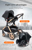 Luxury Baby Stroller 3 in 1 Newest Easy Folding Multifunctional Stroller Travel Portable Baby Carriage Safety Seat EU Standard