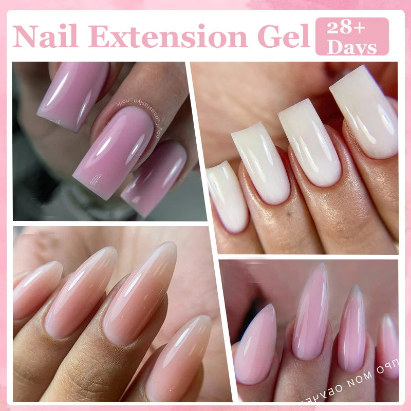 LILYCUTE 15ml Nail Extension Gel Kit Soak Off UV Gel Acrylic White Clear Pink Gel Nail Polish LED Lamp Manicure Set For Nail Art