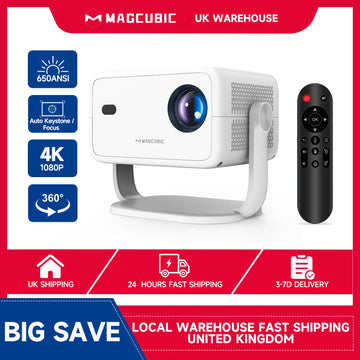Magcubic Native 1080P 650ANSI 4K Android 11 L018 360° Projector With Auto Keystone Focus Air Mouse Wifi6 BT5.2 Portable Outdoor