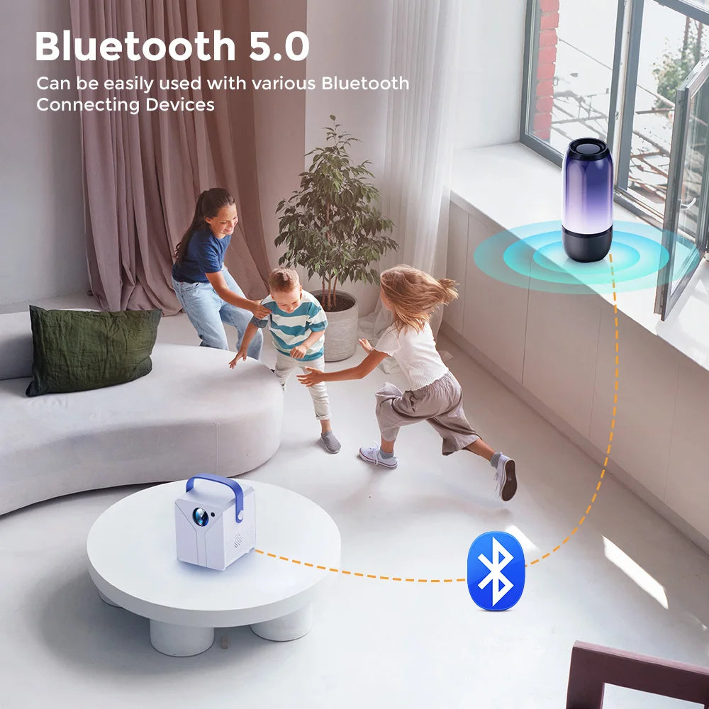 CY302 Mini Projector Android Smart Native 600P Support 1080P WIFI6 BT5.0 HDMI Home Movie Outdoor Projector Project Screen