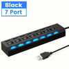 4/7 Ports LED High Speed USB 2.0 Hub 5Gbps Multi Ports USB Power Adapter Expander USB Splitter With Switch For Laptop Computer