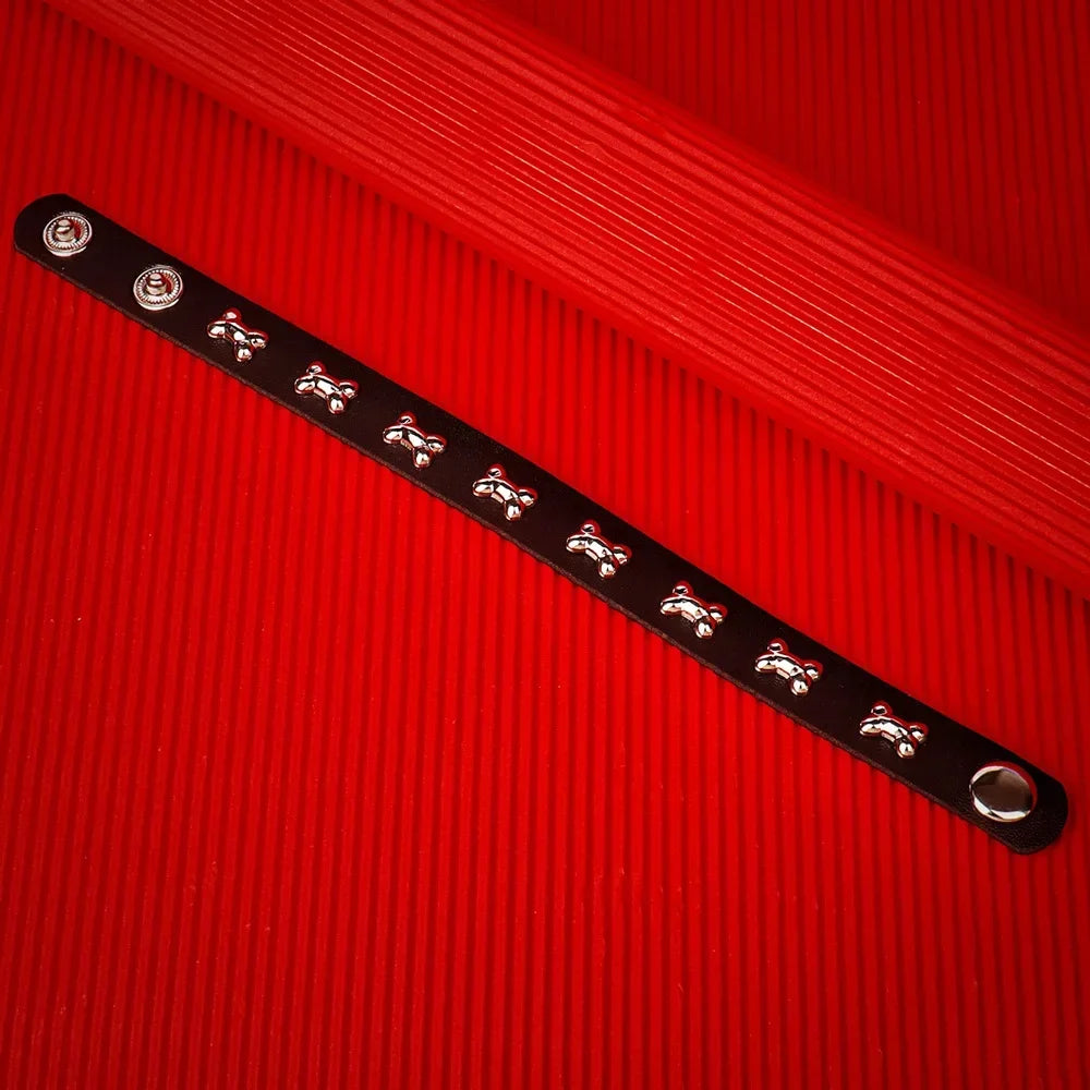 Punk Hip Hop Rock PU Leather Bracelet Unisex Trendy Chain Skull Pentagram Rivet Bracelet Party Jewelry Accessories