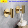 1/2PCS Adhesive Wall Hook Stainless Steel Robe Sticker Hooks Towel Coat Key Pants Hangers Bathroom Kitchen Storage Accessories