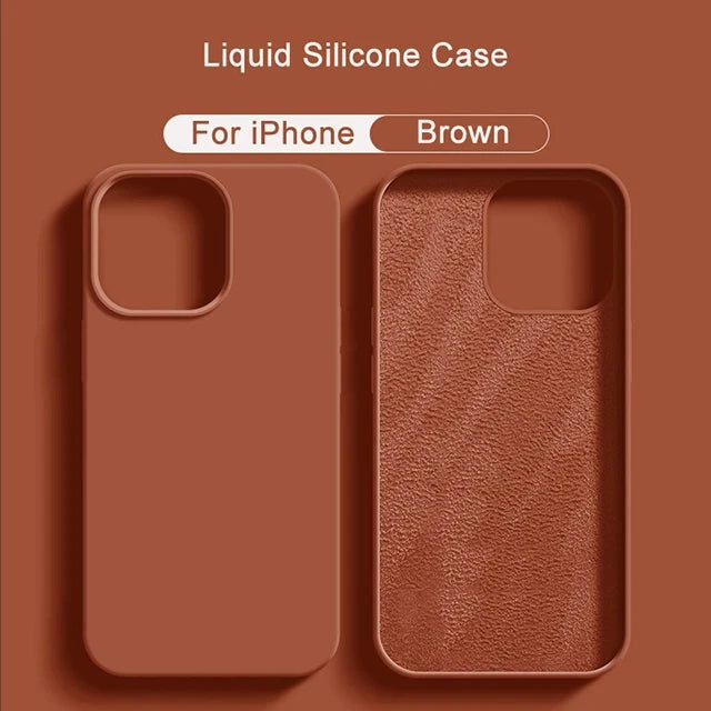 Original Liquid Silicone Phone Case For APPLE iPhone 11 13 12 14 15 Pro Max Cases For iPhone 15 Plus Shockproof Protective Cover