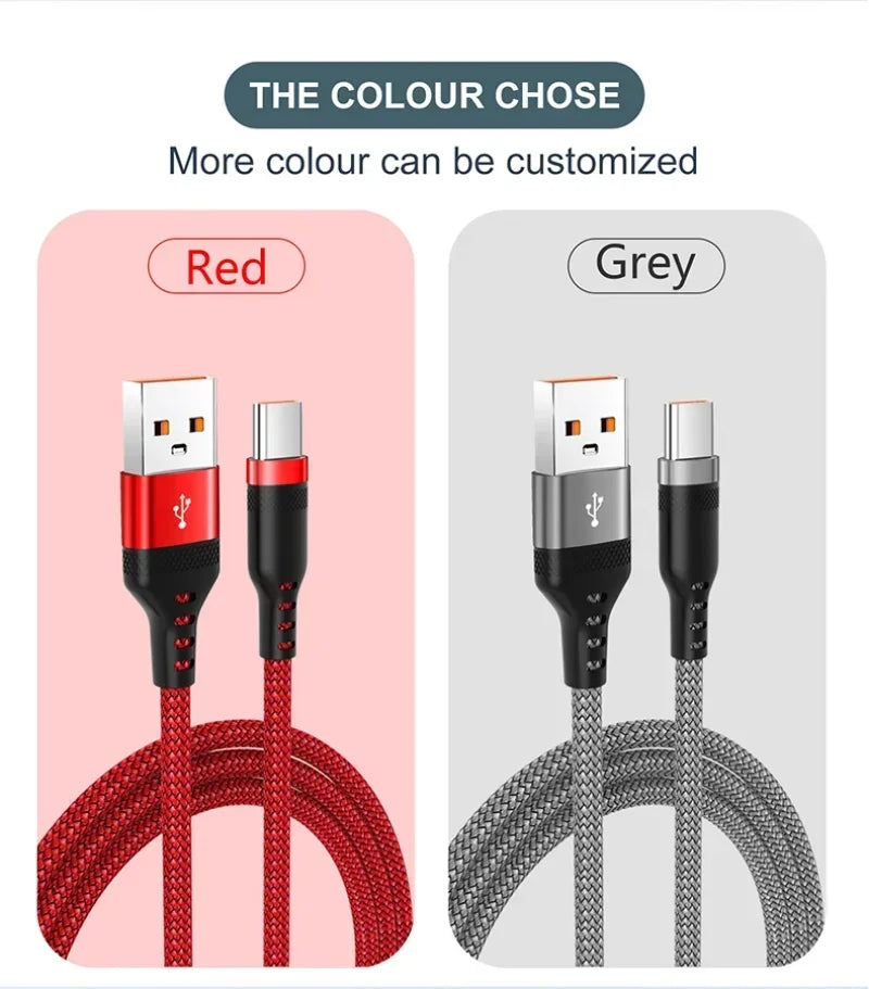 6A USB TYPE C Fast Charge Cable USB C Extend Charging Cable For IPhone 15 16 Huawei Samsung Xiaomi Quick Charging Phone Cable