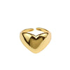 Simple Smooth Metal Heart Ring for Women Men  Trendy Elegant Party Jewelry Gifts