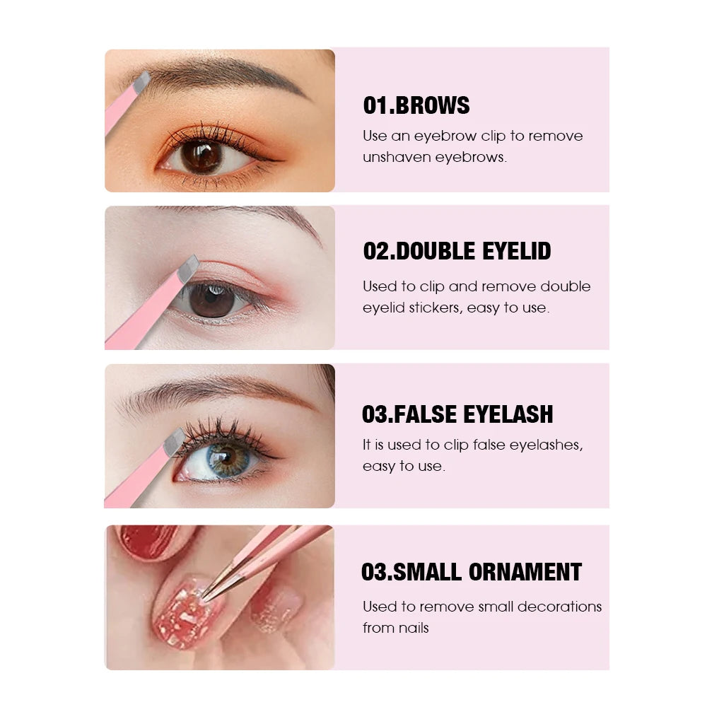 Tweezers Set 4piece Professional Stainless Steel Tweezers Precision Tweezers for Eyelash Extension Eyebrows Facial Blackhead