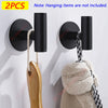 1/2PCS Adhesive Wall Hook Stainless Steel Robe Sticker Hooks Towel Coat Key Pants Hangers Bathroom Kitchen Storage Accessories