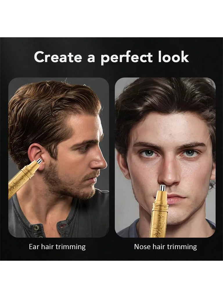 Ear and Nose Hair Trimmer for Men 360 Rotating Dual-Blade Electric Shaver Professional Ear Nose Hair Clipper Facial Hair Removal
