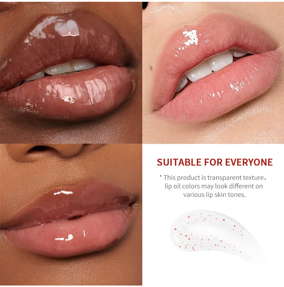 Pink Lip Gloss Transparent Lip Oil Moisturizing Reducing Lip Lines Nourishes Lips Waterproof Long-lasting Liquid Lips Cosmetics
