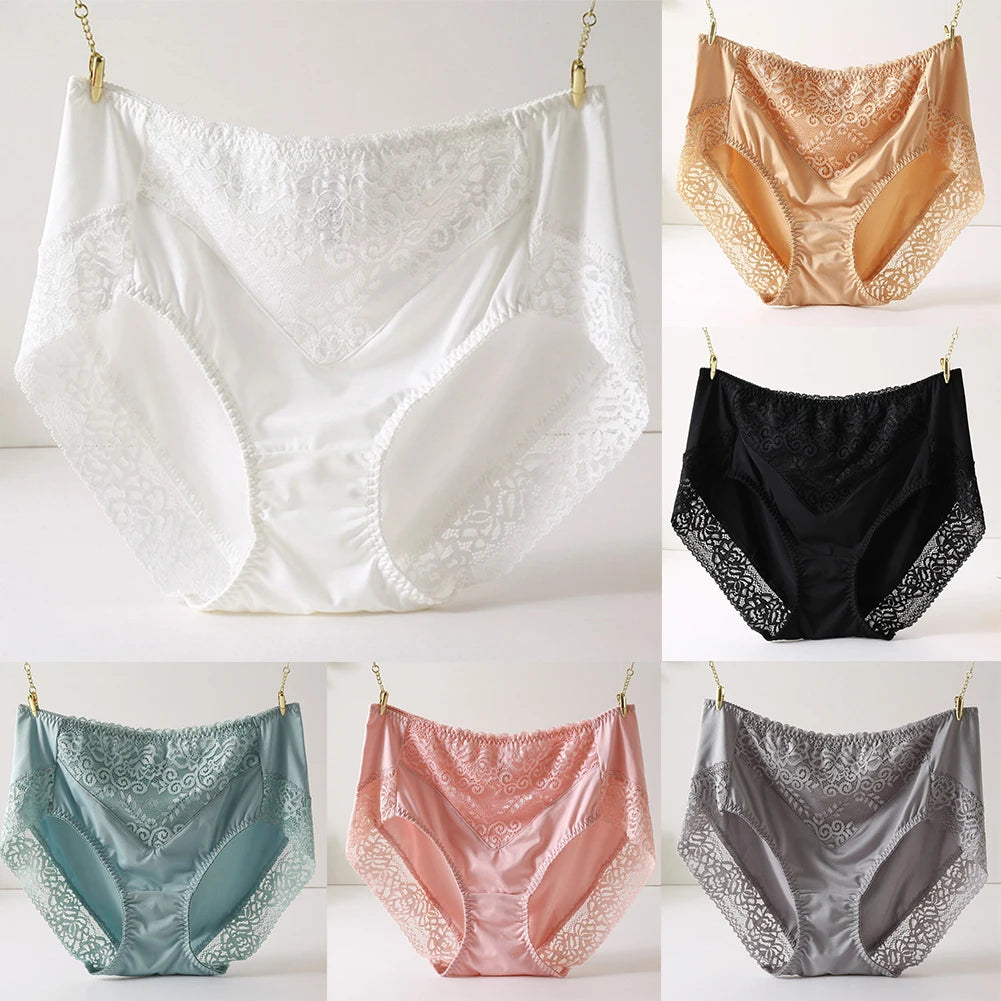 Oversized Women Sexy High Rise Panties Soft Daily Underpants Knickers Flower Briefs Underwear Breathable Traceless Ladies Briefs - Mighty Dollars