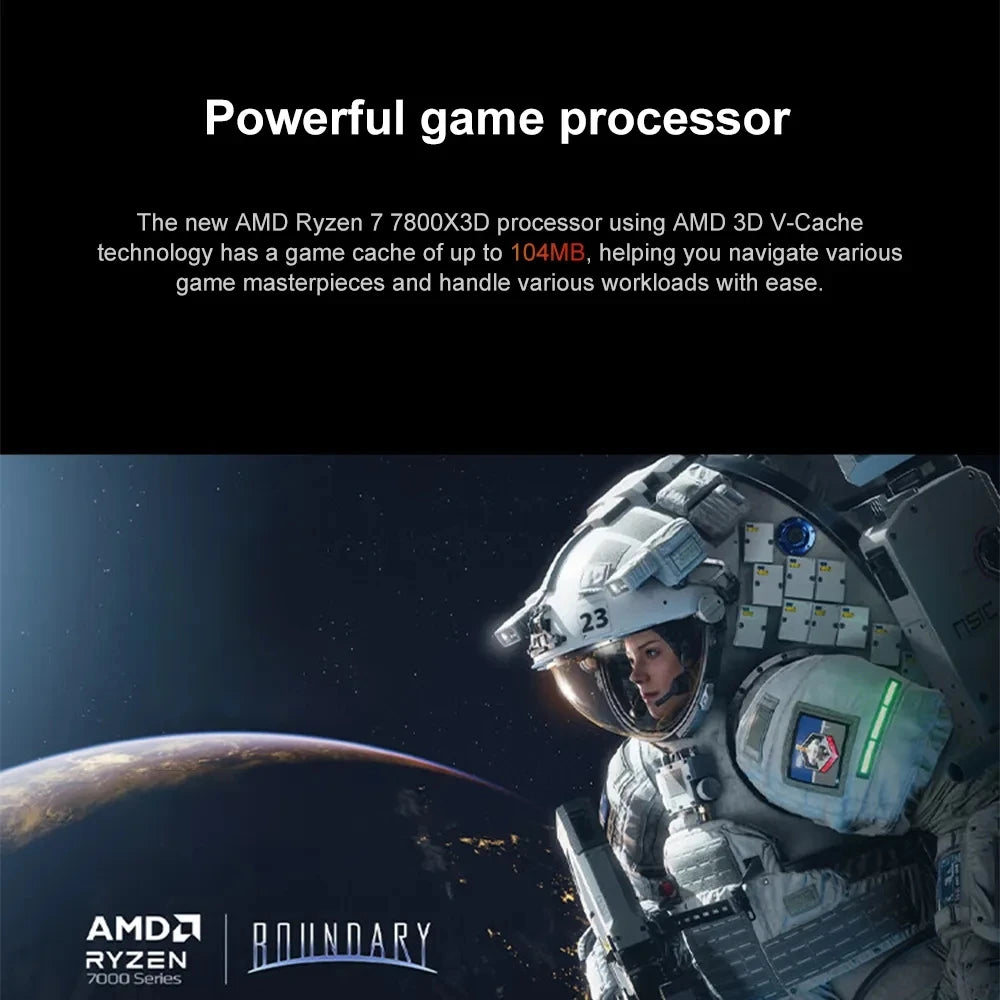 AMD RYZEN 7 7800X3D CPU Gaming Processor AMD R7 7800X3D 8-Core 16-Thread 5NM 96M Socket AM5 Without Fan Game Cache Hot No Fan