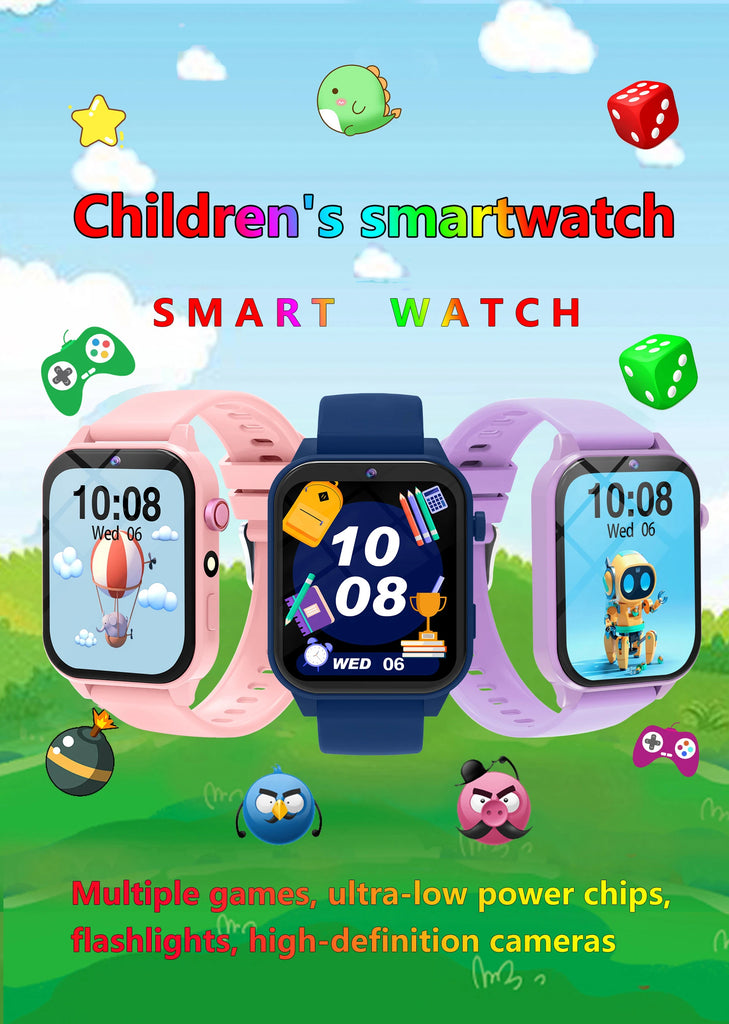 2025 New Smart Watch For Children HD Touch Screen Camera 18 Games Sleep Monitoring Alarm Clock Calculator Birthday Gift Boy Girl