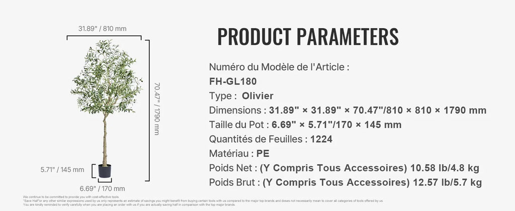 SucceBuy Artificial Olive Tree 4/5/6FT Tall Faux Plant Secure PE Material Anti-Tip Tilt Protection Low-Maintenance Tree for Home