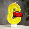 Mcqueen Candles Anime Cake Decor Theme 0-9 Number Candles Birthday Party Cake Topper Kids  Baby Shower  Gift Supplie