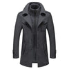 Men's autumn and winter business woolen coat fashion double collar cold jacket thick coat windproof