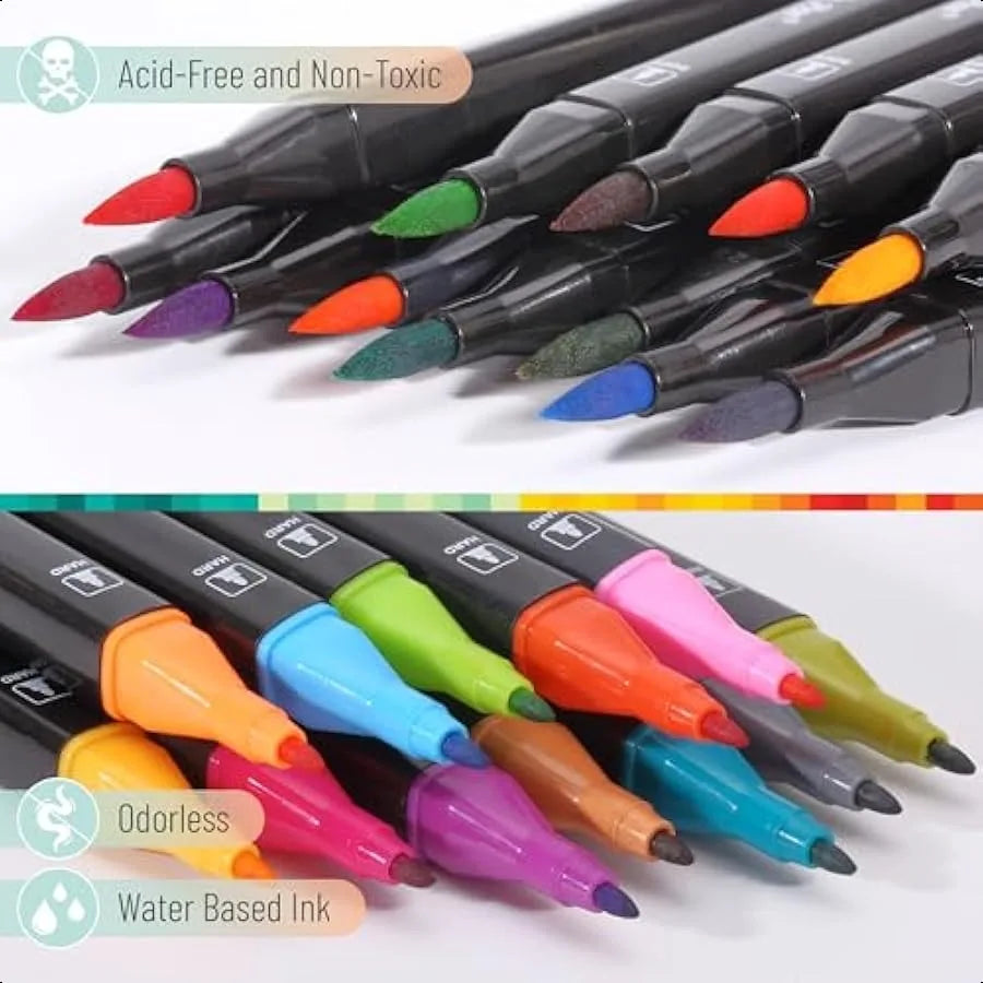 Easter Basket Essentials Dual Tip Brush Pens 12 pcs Vibrant Colors Brush and Fine Tip Marker Dual Tip Markers Art Markers for A