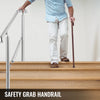 SucceBuy 3-5 Step Railing Stainless Steel Transitional Handrail Fit For Level Surface Adjustable Stair Railing Safely Downstairs