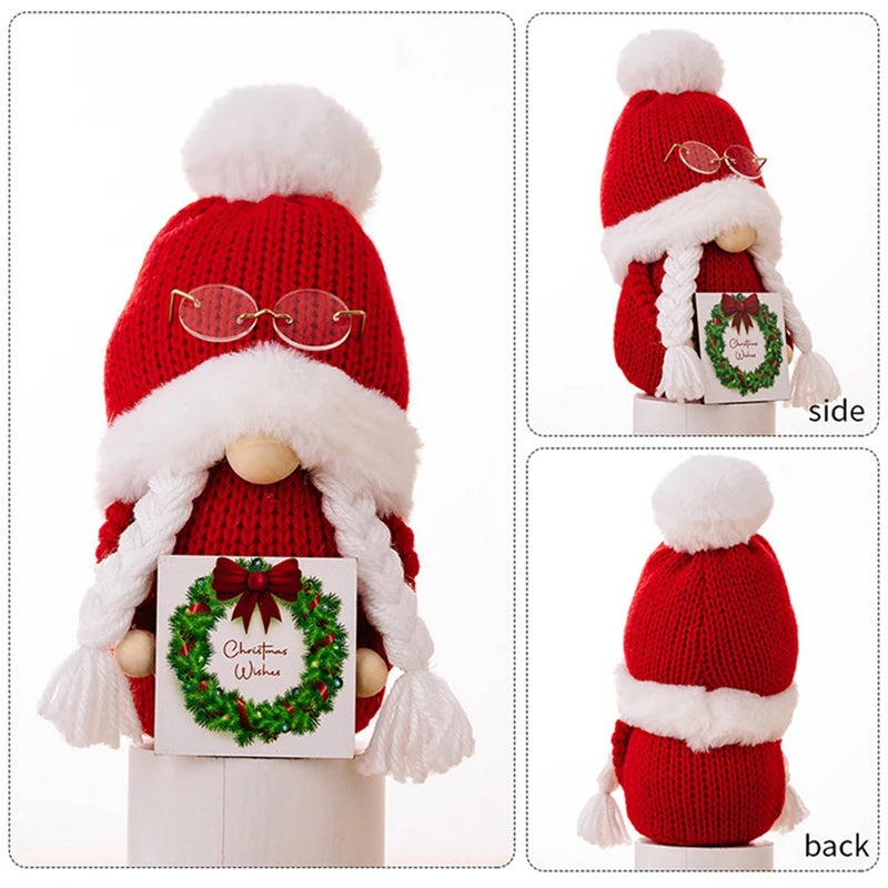 Knitted Christmas Gnome Plush Faceless Doll Forest Old Man Gnome Natal Ornament Christmas Decorations Home Navidad New Year Gift