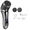 Rechargeable three head electric scab remover with chip removal vacuum cleaner, portable foot repair kit, LED display screen