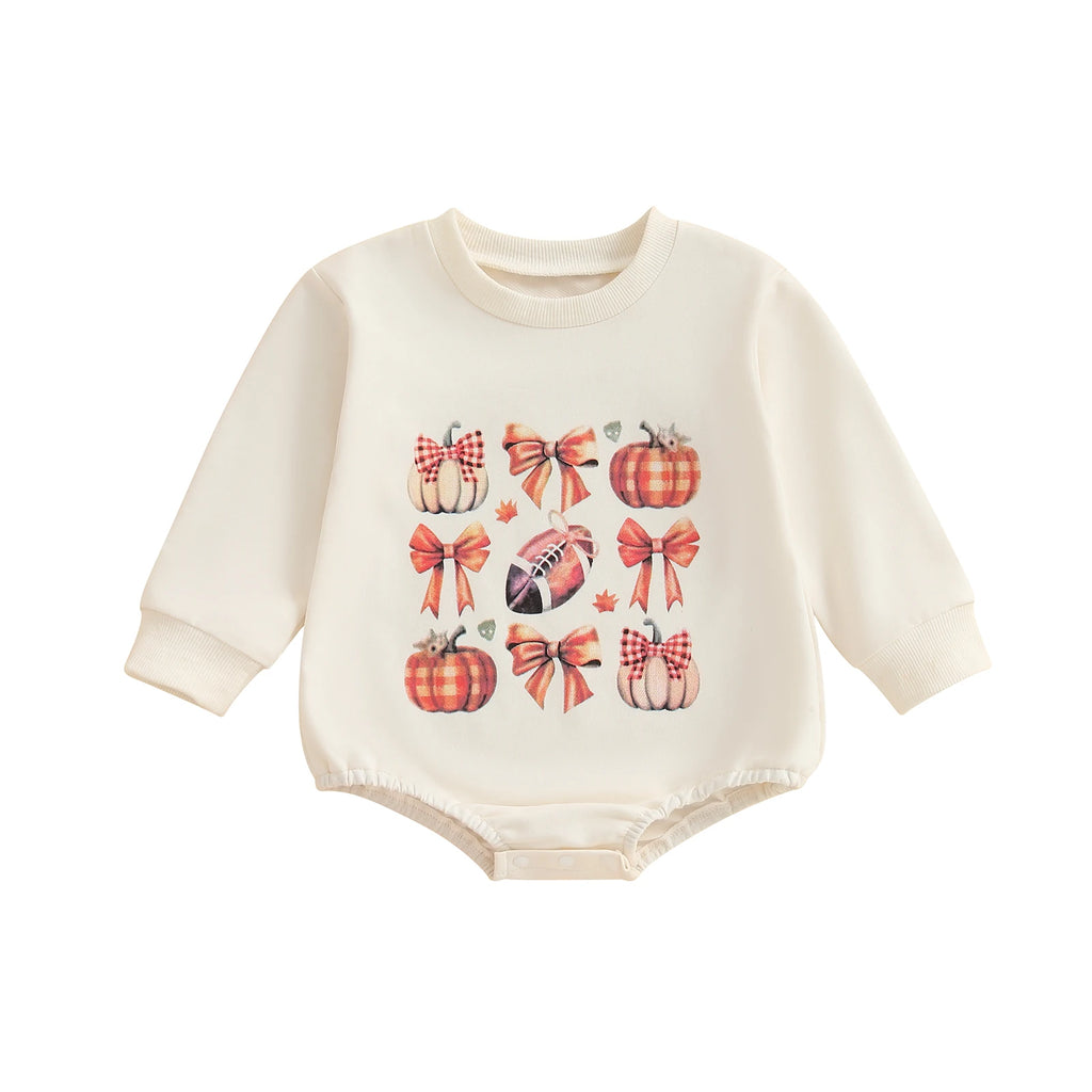 Infant Unisex Hoodies Rompers Thanksgiving Outfits Turkey Print Long Sleeve Autumn Bodysuits Jumpsuits for Newborns
