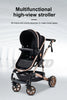 Luxurious 3 in 1 Baby Stroller Portable Travel Baby Carriage Folding Prams Aluminum Frame High Landscape Car for Newborn Baby BLACK