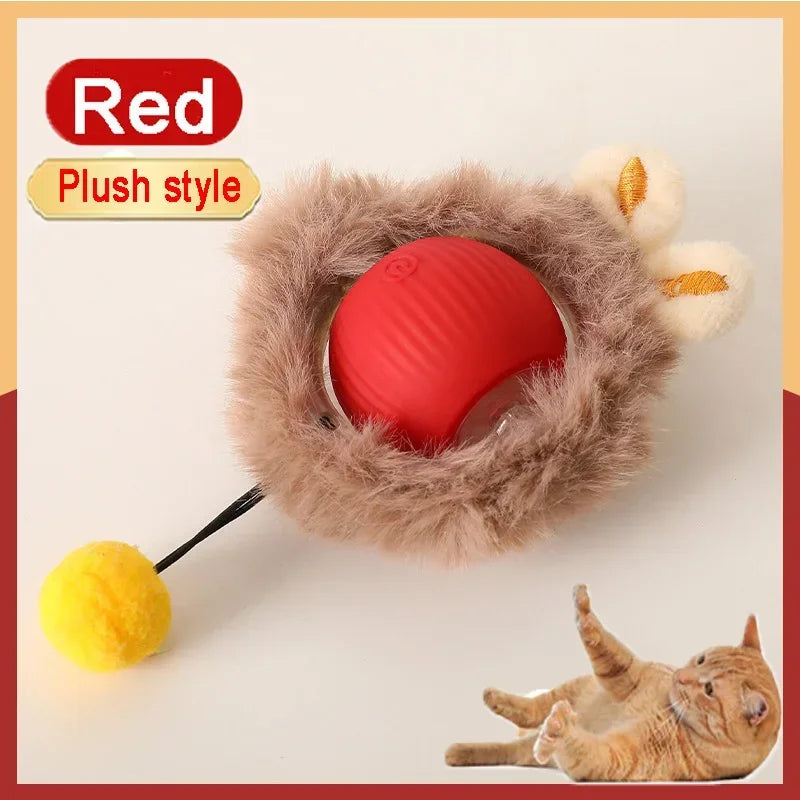 Interactive Cat Toys Automatic Rolling Ball Fake Tail Rechargeable Electric Pet Interactive Toy Dog Training Imitate Mouse Tail