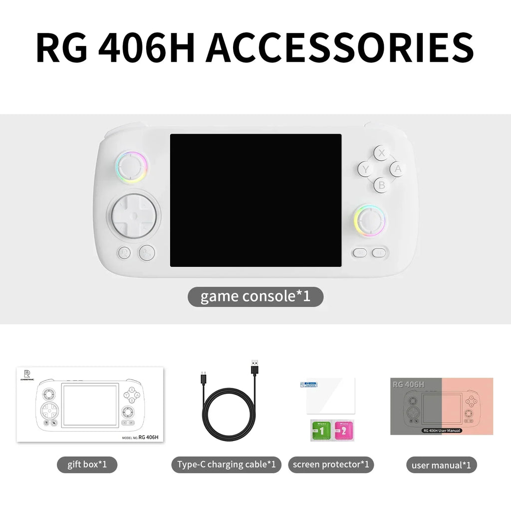 Anbernic RG406H Android Handheld Game Console - 4 Inch IPS Screen, 8GB+128GB, 5000mAh | Gaming for PS2/PSP HDMI Output & TV Mode