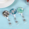 Retractable ID Badge Holder  Badge Reels with Clip Name Card Holders for Office Worker Doctor  Cute Flowers 3 Pack