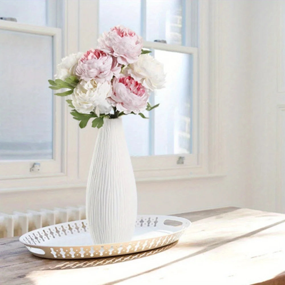 10 Pcs Artificial Flower Peony 11.8in Fake Flower Western Rose Tea Rose for Wedding Home Party Table Decor Christmas Decorations