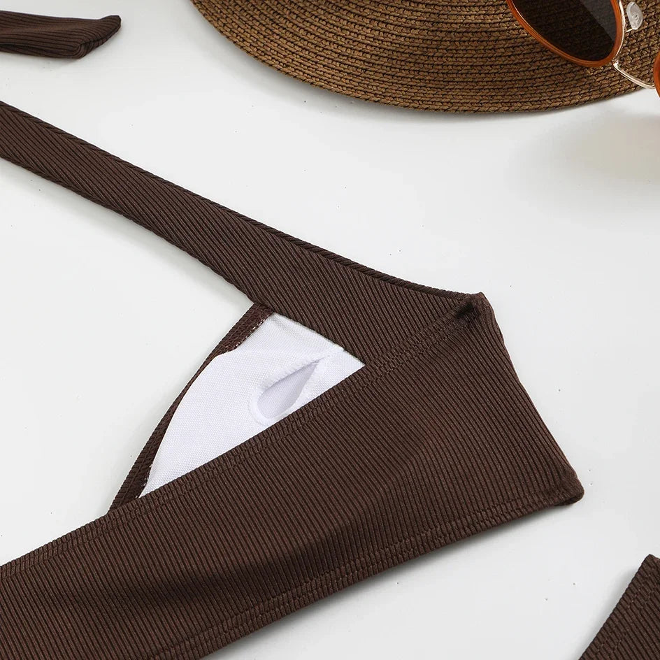 Sexy Women's Swimsuit 2025 Summer Bikini Two-piece Swimwear for Woman Beachwear Halter Bikinis Sets Swimming Beach Bathing Suits