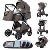 Luxury Baby Stroller 3 in 1 Newest Easy Folding Multifunctional Stroller Travel Portable Baby Carriage Safety Seat EU Standard