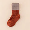Winter Children Home Sleeping Socks  Indoor Socks Patchwork Color  Socks Mid Tube Socks Striped Socks Floor Socks