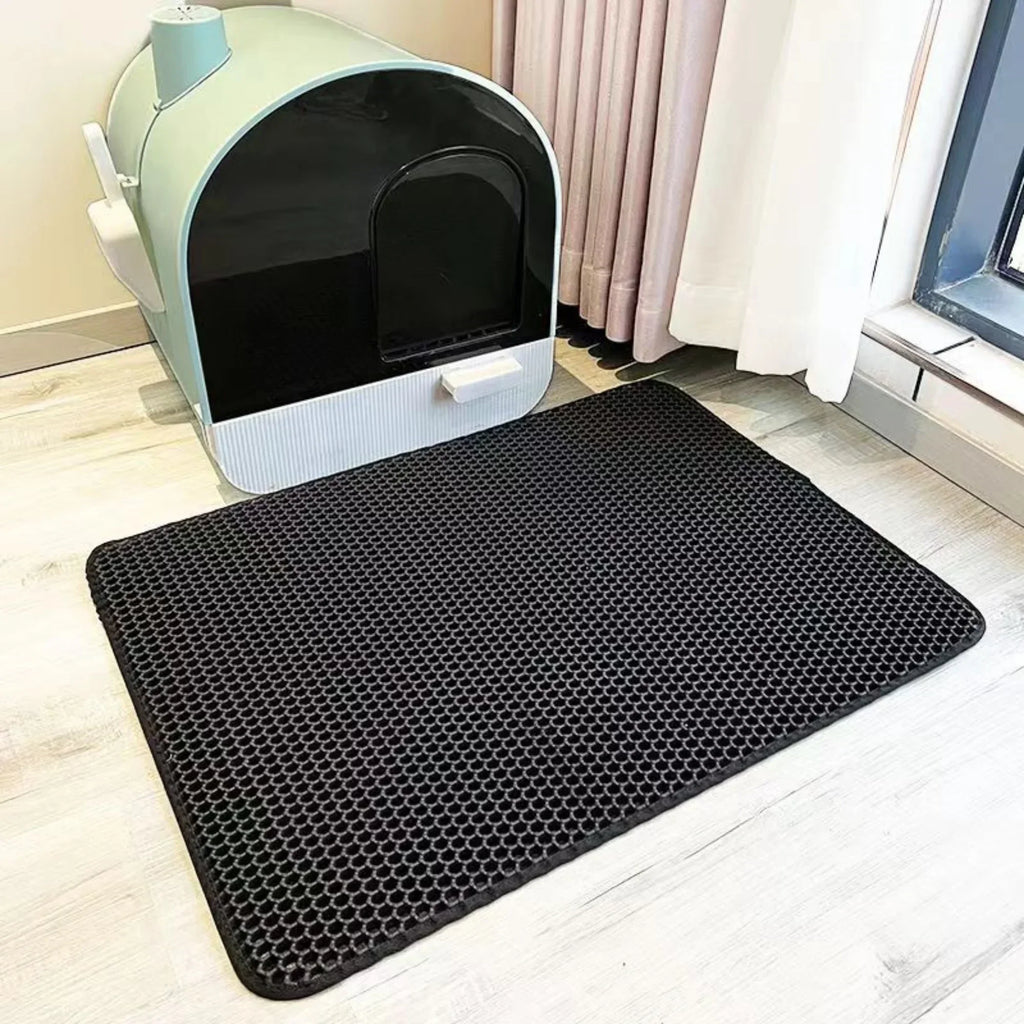 Cats Litter Mat Double Layer EVA Cat Litter Pad Large Hole Anti-Slip Sand Bowl Filter Mat Sandbox Mat for Cat Cats Accessories