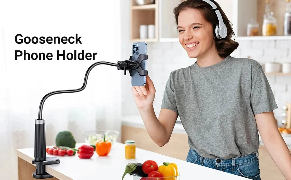 90cm Phone Holder Stand Lazy Bracket Headrest Bed 360 Flexible Long Arms Clamp Mount For iPhone Samsung and 3.5~6.7" Device