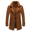 Men's autumn and winter business woolen coat fashion double collar cold jacket thick coat windproof