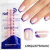 240/120Pcs Colorful French Short Square False Nails Full Cover Fake Nail Tip Extension Acrylic Wearable Ballerina Press on Nails