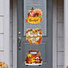 Happy Thanksgiving Day Door Banner Autumn Vine Wreath Dwarf Doll Ornament Gnomes Decorations for Home Tiered Tray Tabletop Decor