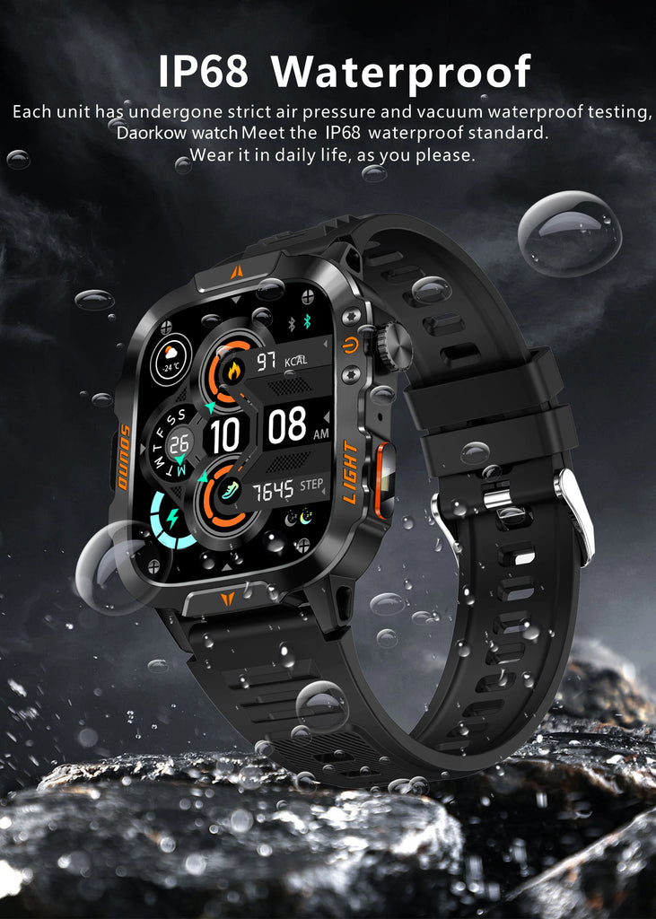 LIGE New Outdoor Military Smart Watch Men 420mAh LED Flashlight Heart Rate Sleep Health Monitoring Sport Fitness Smartwatch 2025