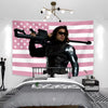 Bucky Barnes Flag Tapestry Pink American Flags Banner Aesthetic Wall Art Decor Bedroom Home Decor Background Cloth Festival Gift