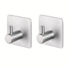 4pcs Self-Adhesive Towel Hooks 304 Stainless Steel Stick-On Wall Hooks For Home Coat Robe Bathroom Organization Accessories
