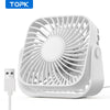TOPK 4Inch USB Mini Portable Fan for Camping,3 Speeds Quiet Desk Table Personal Fan,360°Adjustment Standing Fans for Room Home