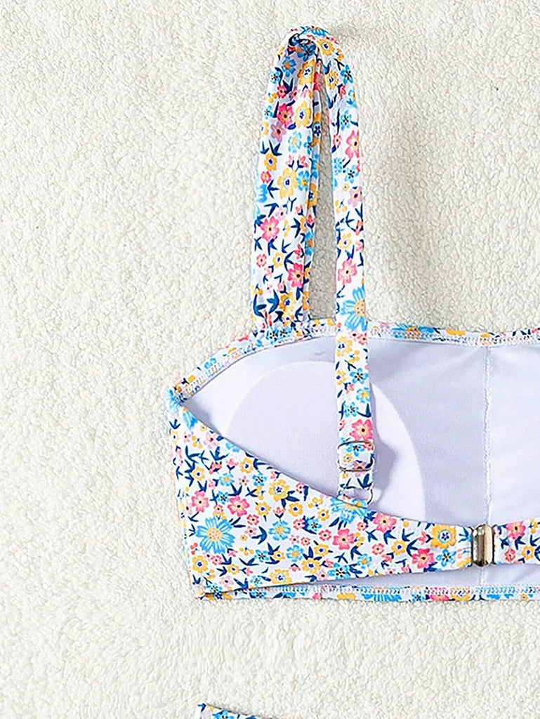 Sexy Floral Print Female Swimsuits Women Bikini 2025 Swimwear High Waisted Bikinis Sets Two Pieces Bandeau Bathing Suit Beahwear