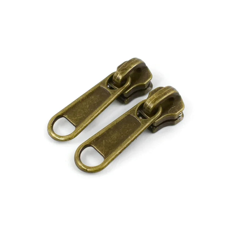 5/10Pcs Meetee 5# Bronze Zipper Slider Pull for Metal Zippers Sewing Bag Zips Puller Head Clothes Zip Repair Kit DIY Accessories