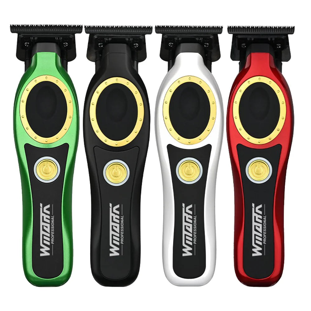 WMARK NG-7230 Professional Hair Clipper Ceramic Titanium Plated Blade 7500RPM Men's Trimmer Engraving Push with Charging Base