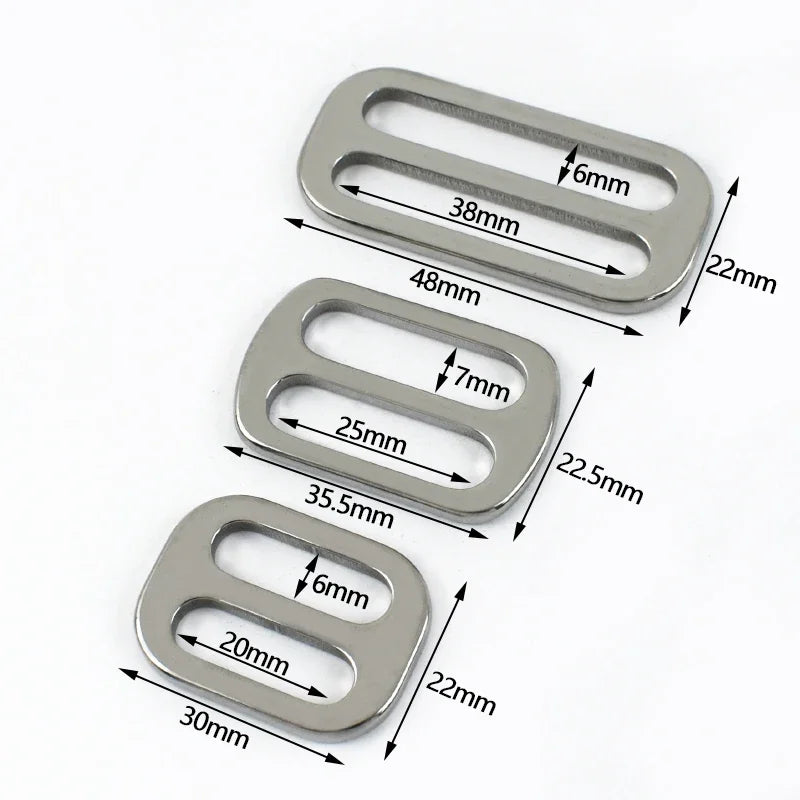 2-10Pcs 20-38mm Stainless Steel Bag Strap Buckles Tri-Glide Slider Ring Buckle Garment Belt Clip Clasp Adjuster Hook Accessories