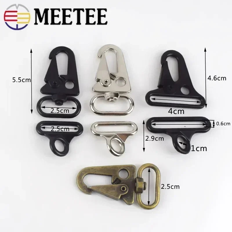 2/3/4/5/10Sets Metal Buckles For Bag Strap Swivel Lobster Clasp Spring Snap Buckle Backpack Webbing Hook DIY Sewing Accessories
