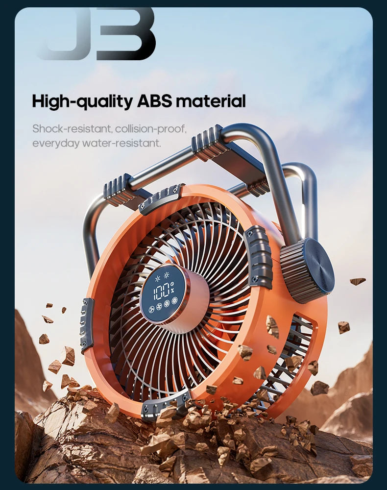 Portable 6 in 1 Outdoor Camping Fan 20000mAh Rechargeable Wireless Tent Ceiling Fan 4 Speed Adjustment LED Lighting Power Bank