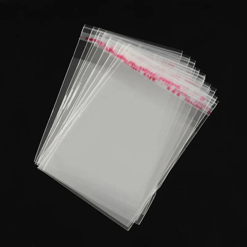 100pcs Opp Self Adhesive Bag Long Transparent Packaging Bags Universal Dust Water Proof Wrapping Material